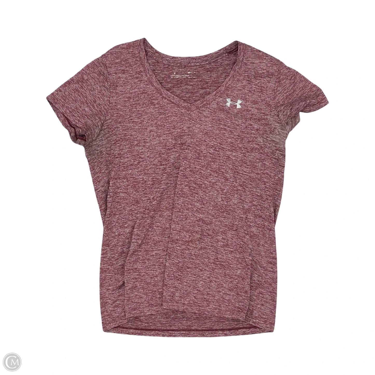 Athletic Top Short Sleeve By Under Armour In Maroon, Size: M