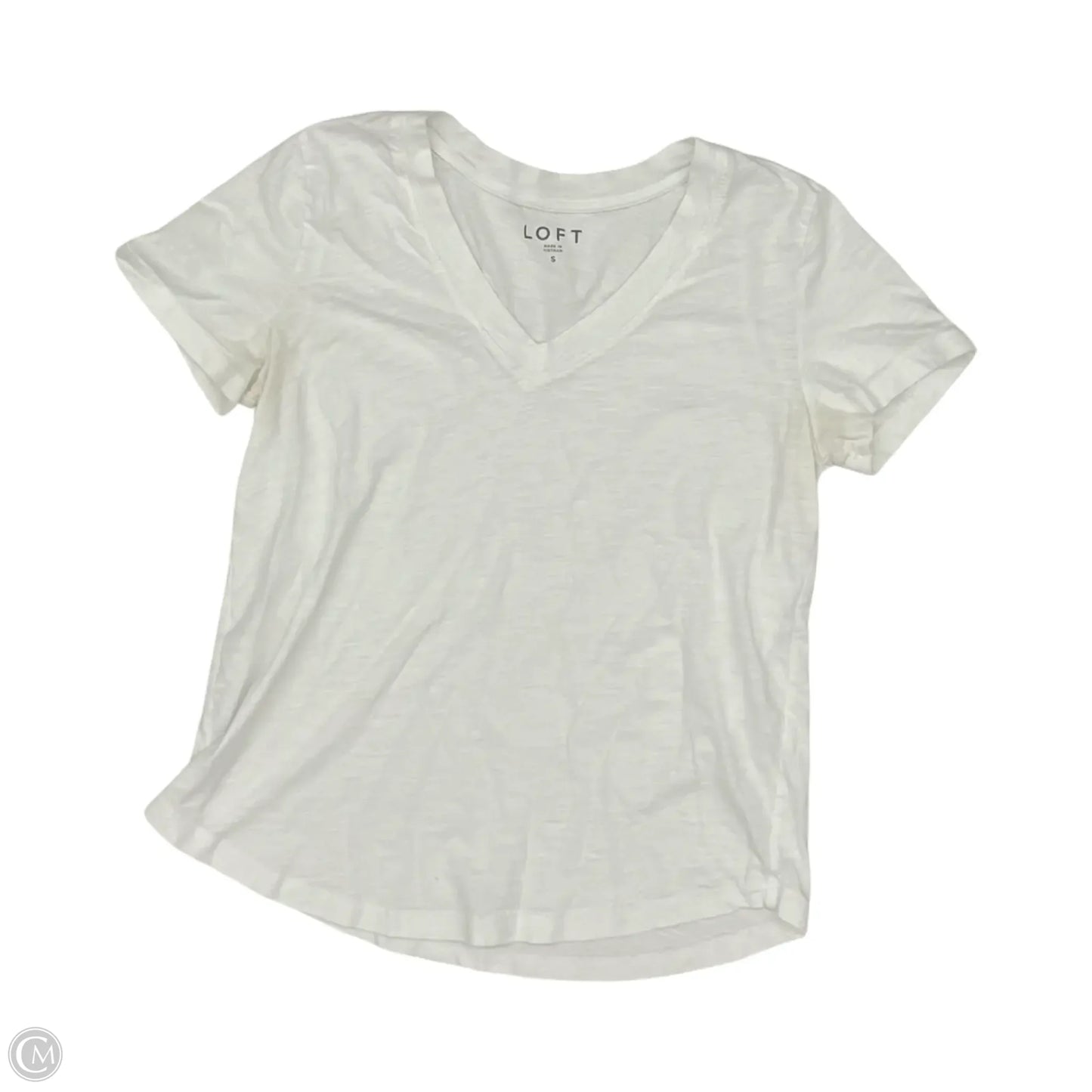 Top Short Sleeve By Loft In White, Size: S