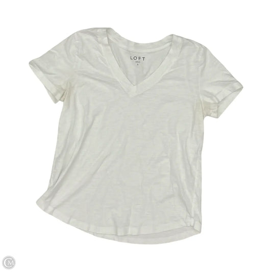 Top Short Sleeve By Loft In White, Size: S