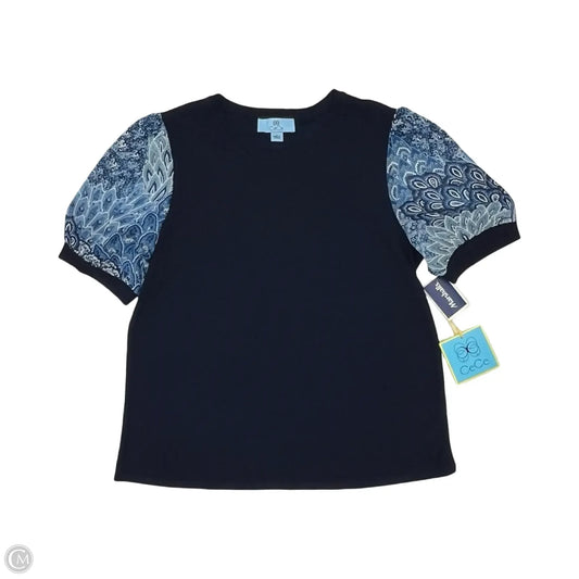Blouse Short Sleeve By Cece In Blue, Size: L