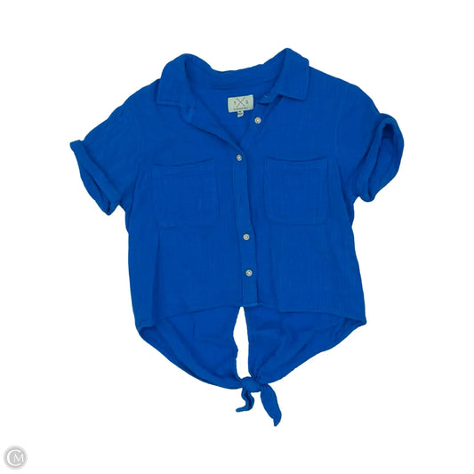 Blouse Short Sleeve By Thread And Supply In Blue, Size: M