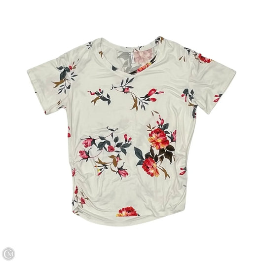 Top Short Sleeve By Clothes Mentor In Floral Print, Size: L