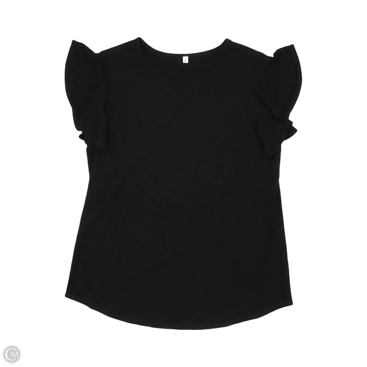Top Short Sleeve By Cme In Black, Size: L