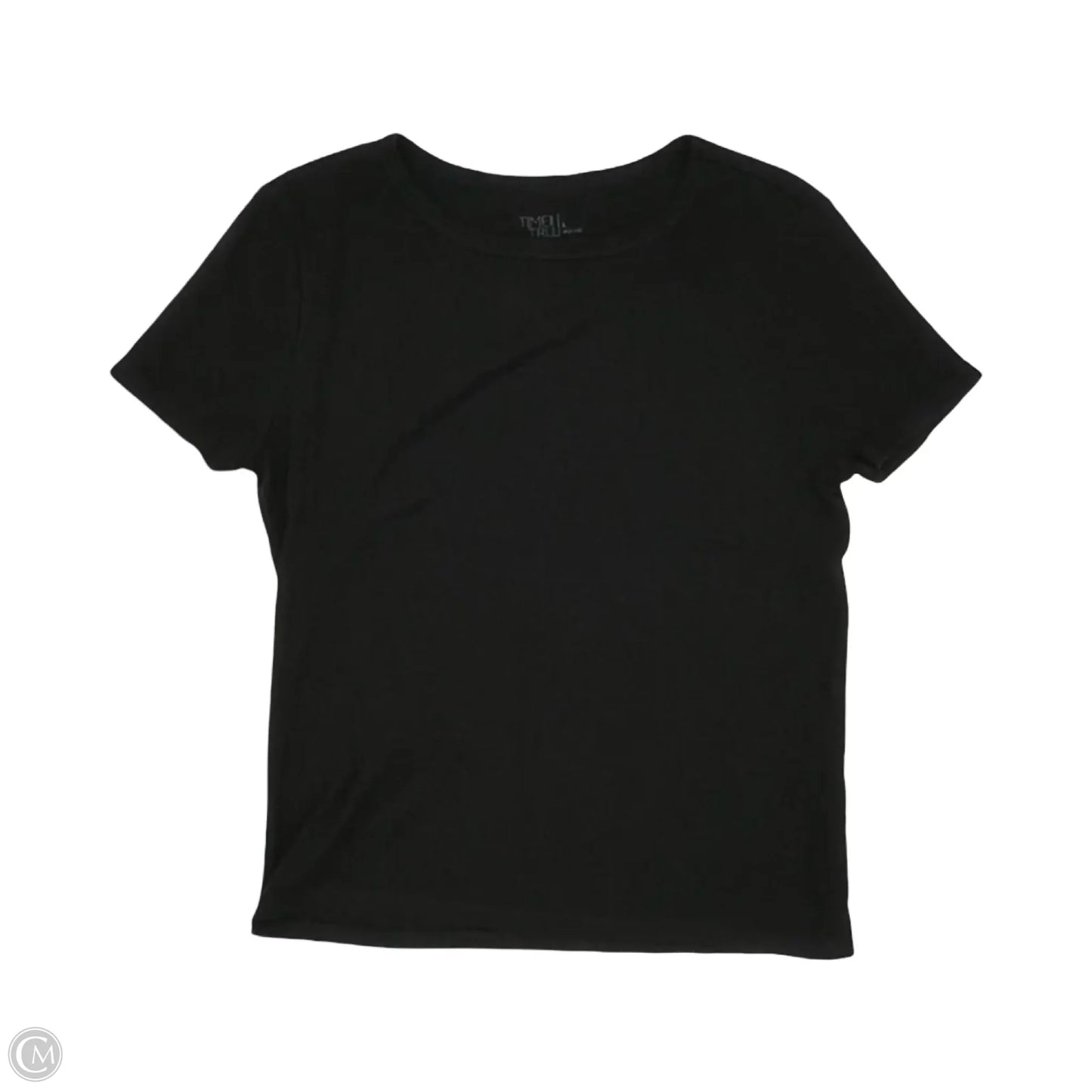 Top Short Sleeve Basic By Time And Tru In Black, Size: L