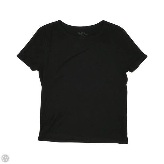 Top Short Sleeve Basic By Time And Tru In Black, Size: L