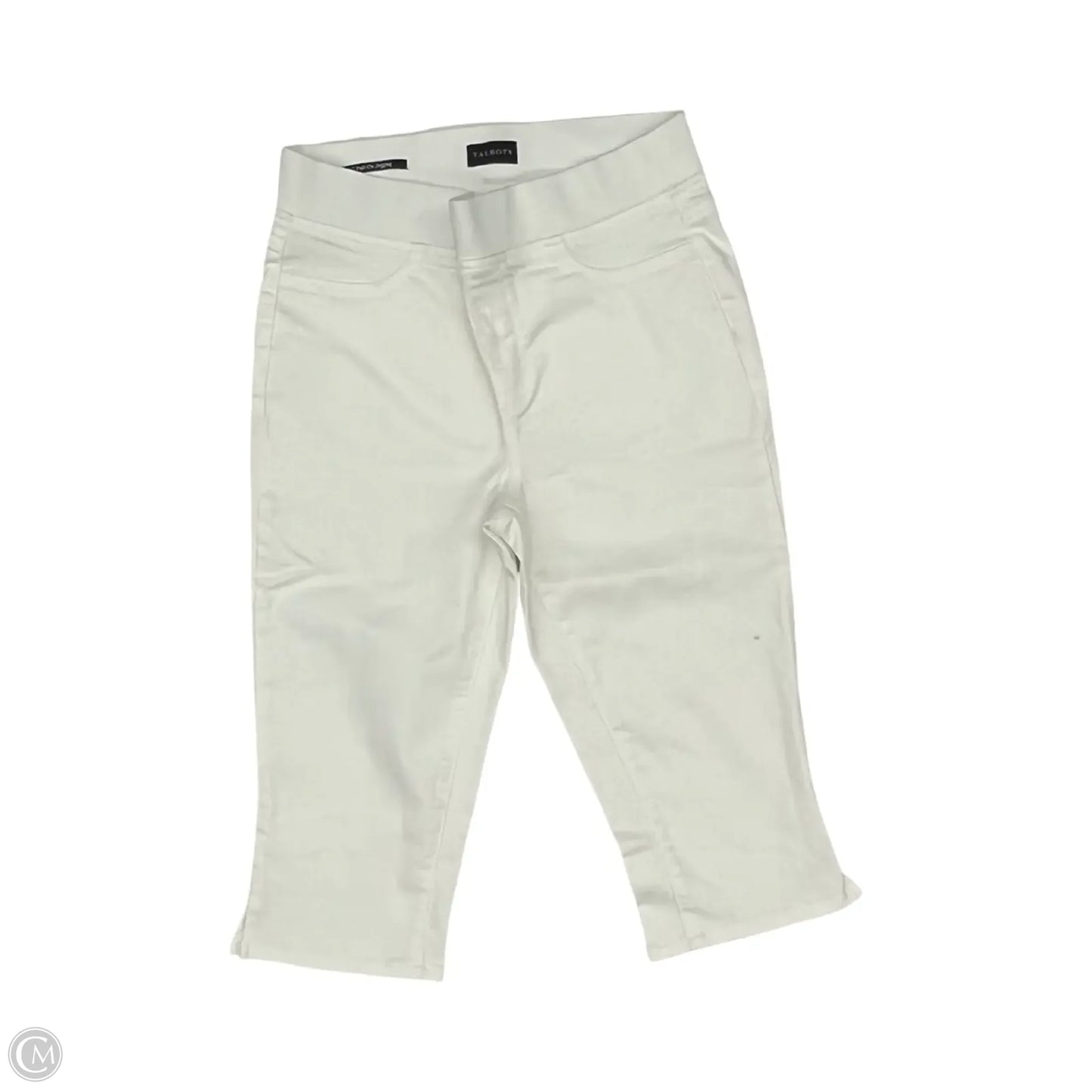Jeans Cropped By Talbots In White Denim, Size: 8