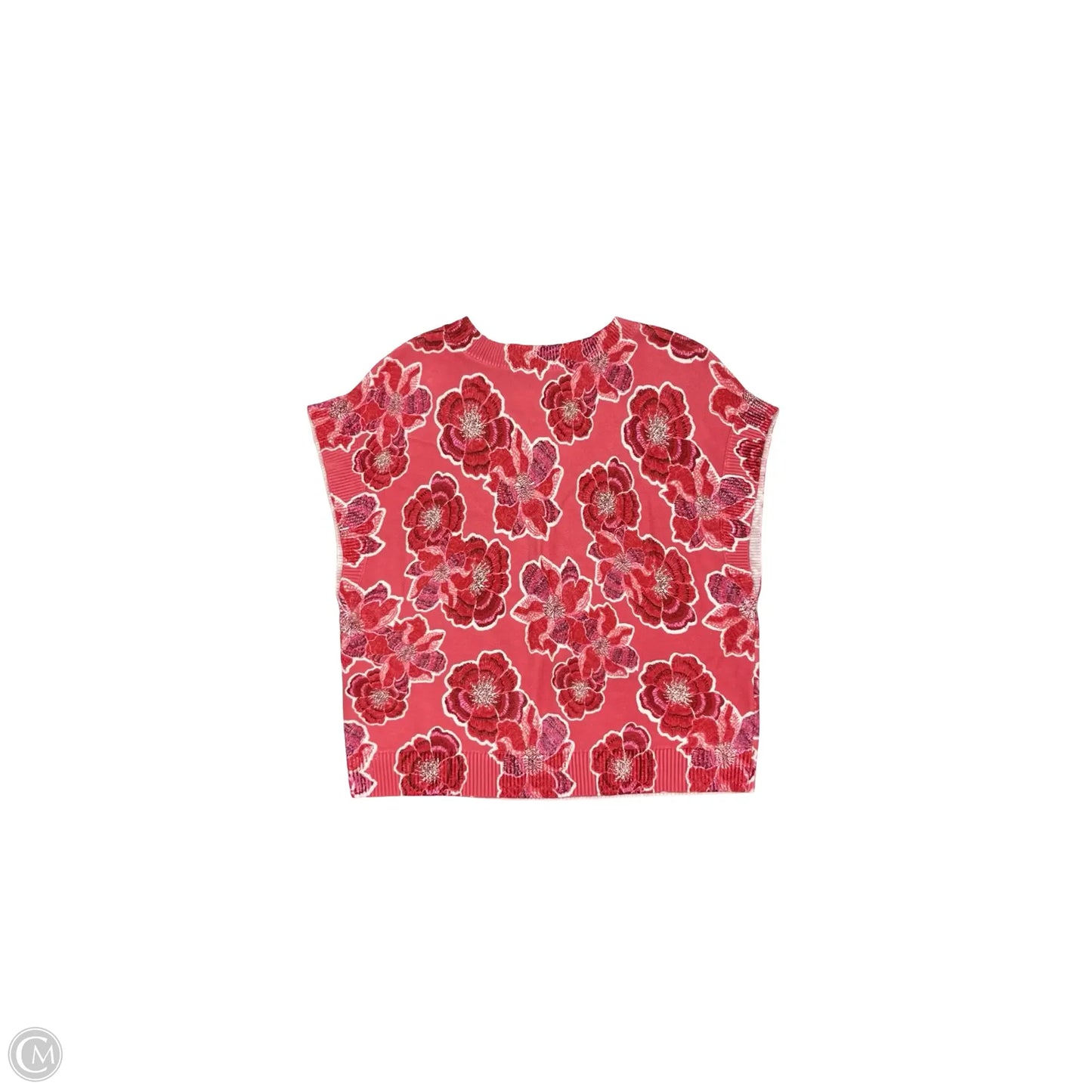 Sweater Short Sleeve By Loft In Pink, Size: L