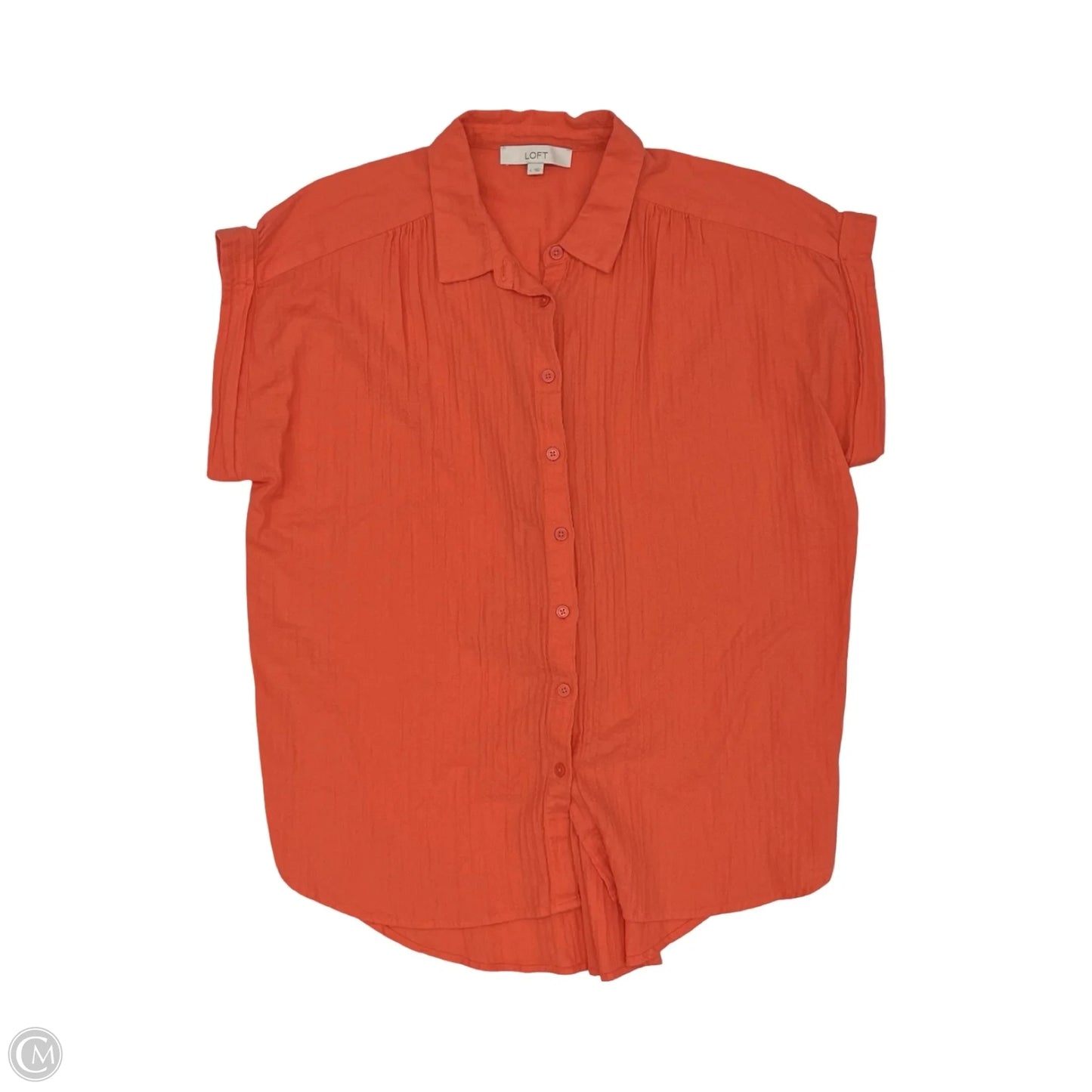 Blouse Short Sleeve By Loft In Orange, Size: L