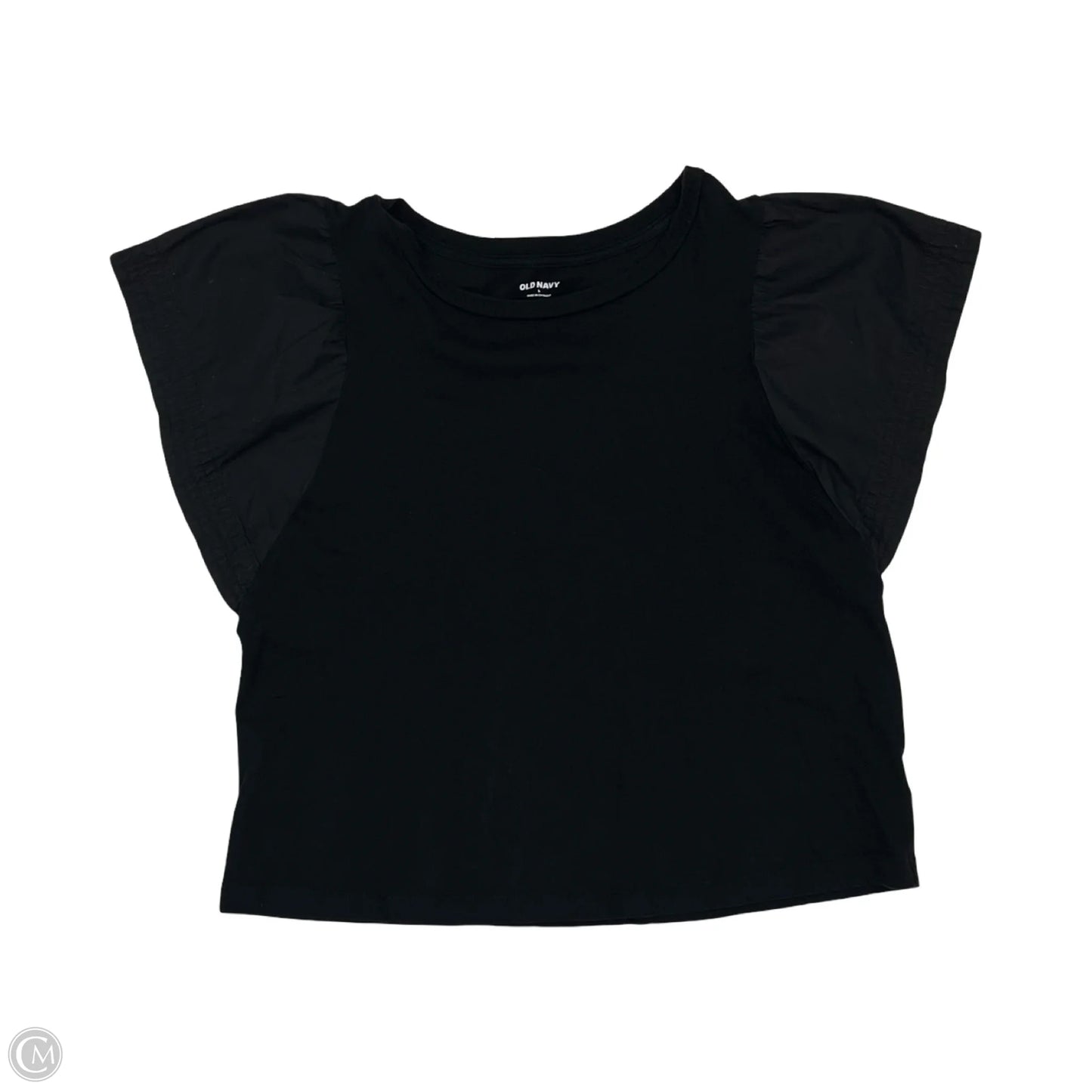 Blouse Short Sleeve By Old Navy In Black, Size: L