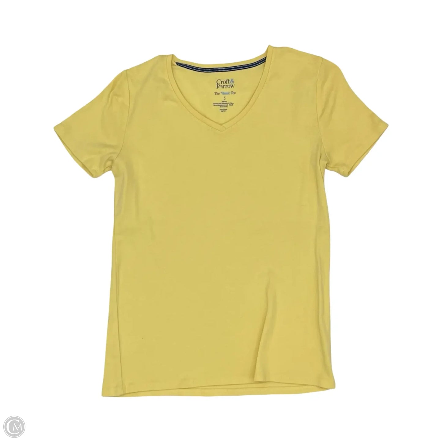 Top Short Sleeve Basic By Croft And Barrow In Yellow, Size: S