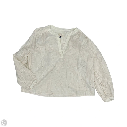 Blouse Long Sleeve By Universal Thread In Cream, Size: Xl