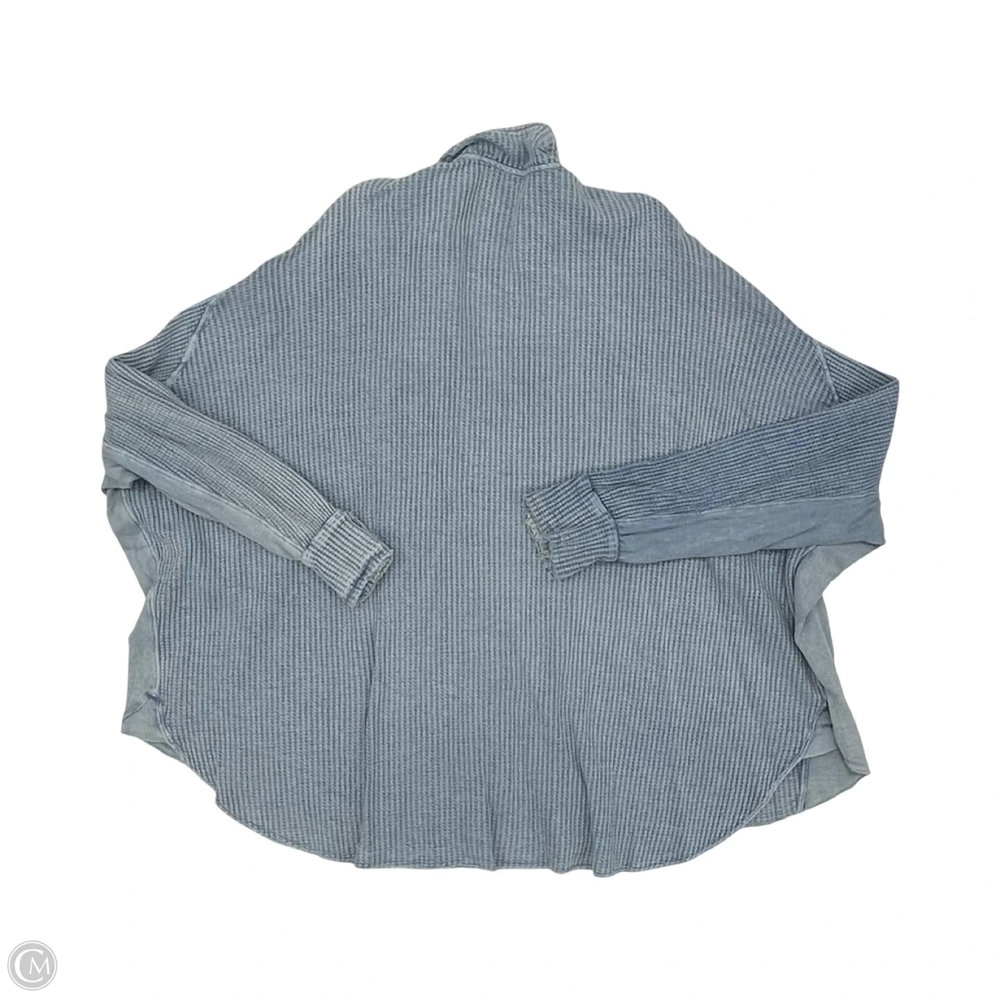 Jacket Shirt By Free People In Blue, Size: L