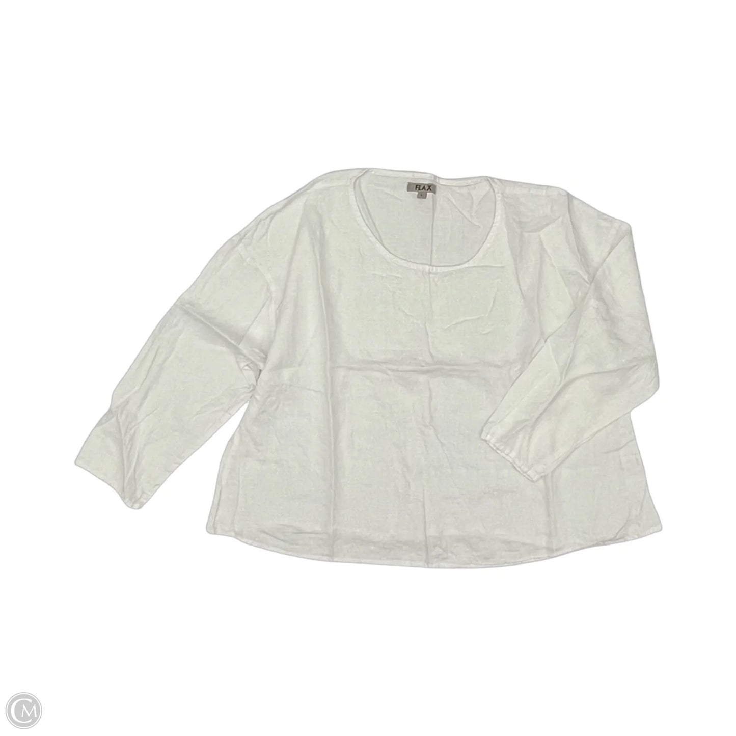 Blouse Long Sleeve By Flax In White, Size: L
