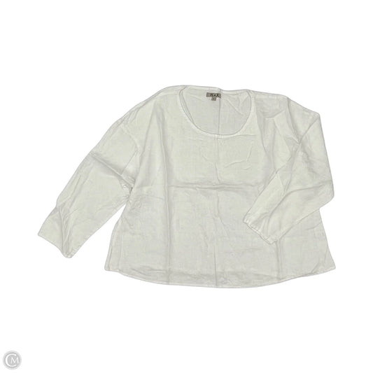 Blouse Long Sleeve By Flax In White, Size: L