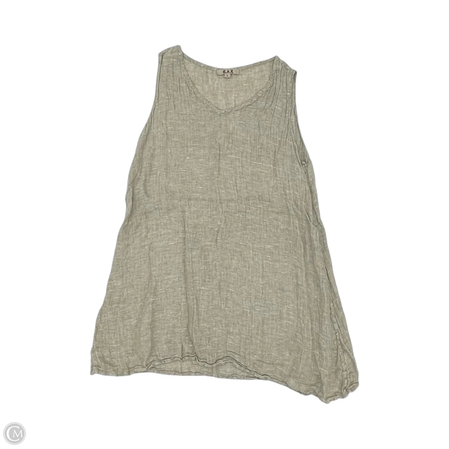 Top Sleeveless By Flax In Green, Size: L