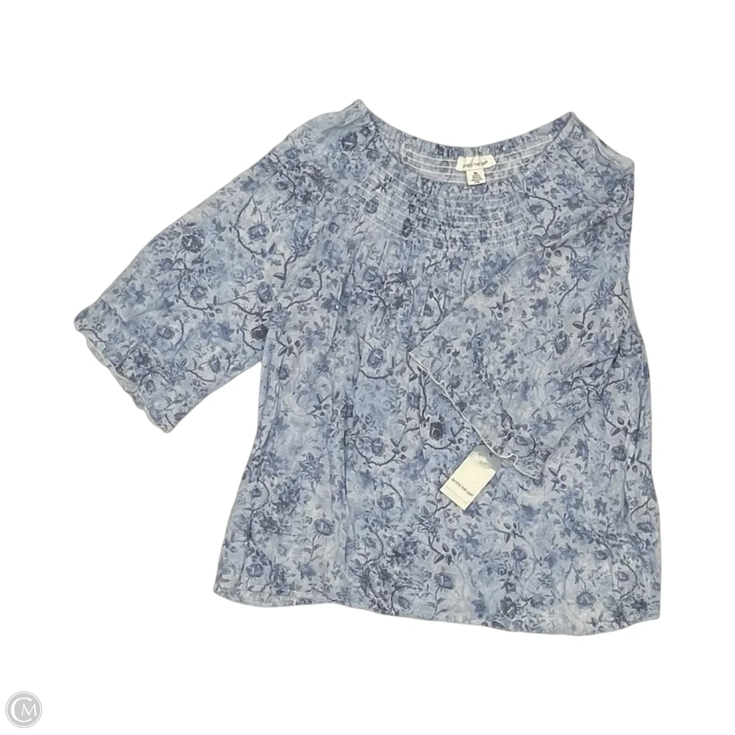 Blouse 3/4 Sleeve By Skyes The Limit In Blue, Size: Xl