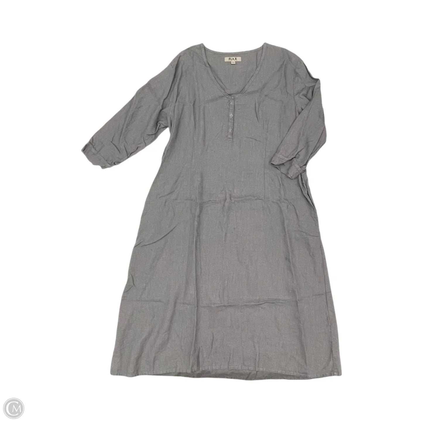 Dress Casual Midi By Flax In Grey, Size: L