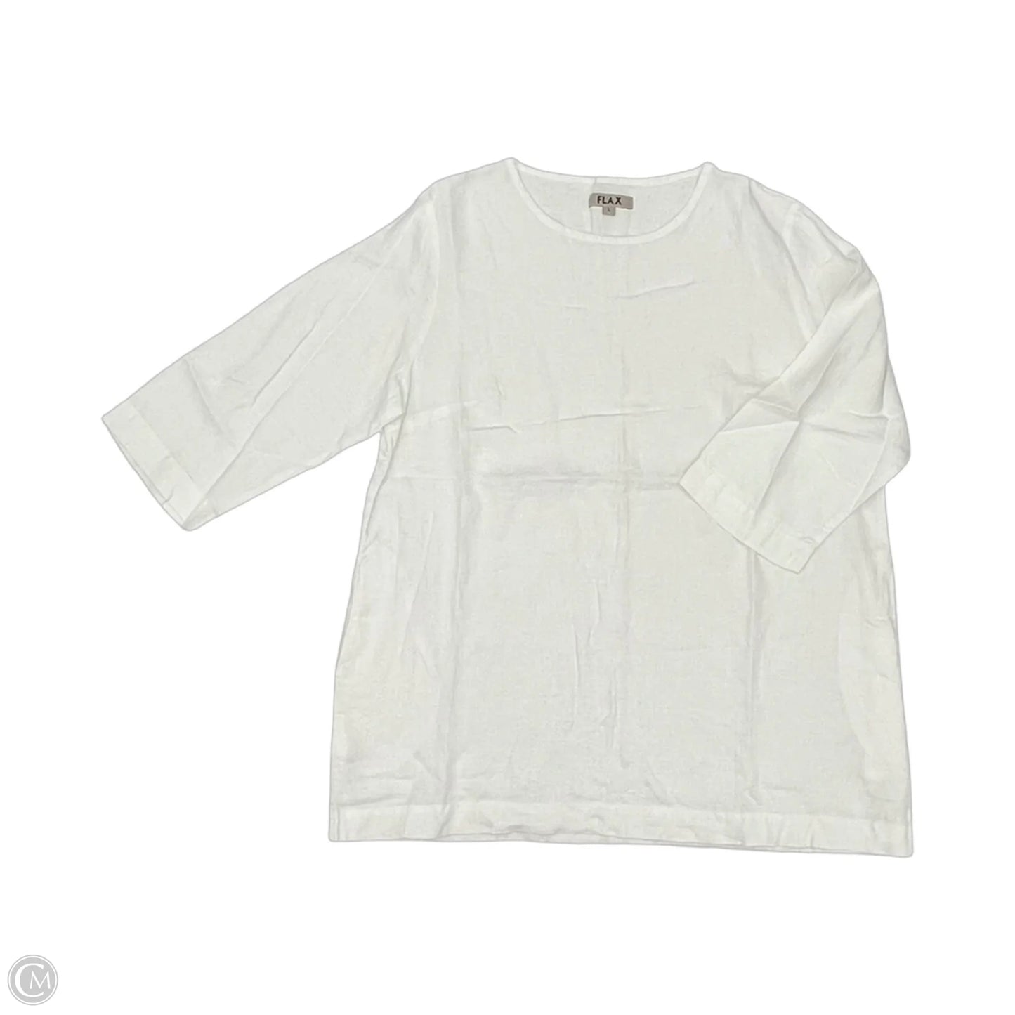 Tunic Long Sleeve By Flax In White, Size: L