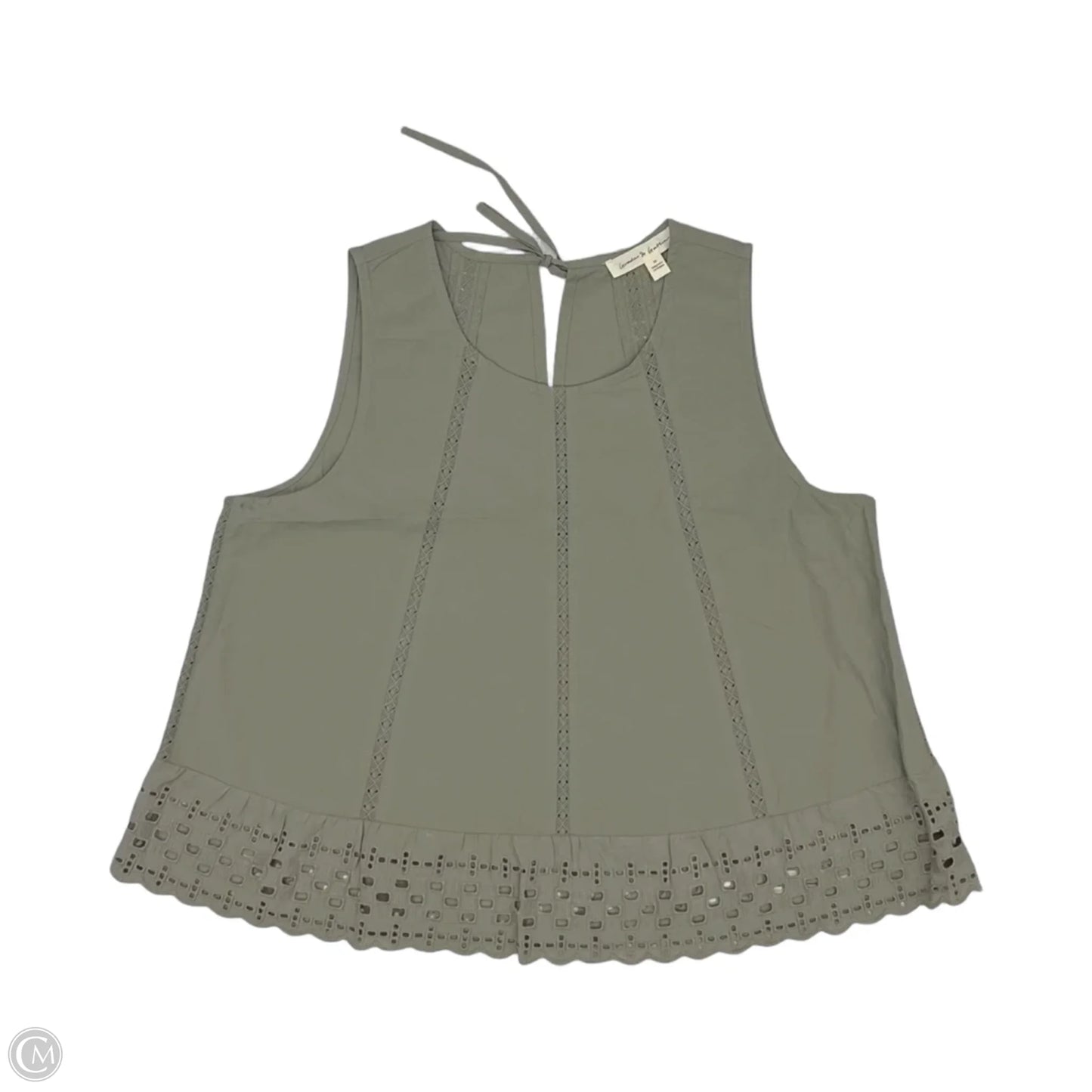 Blouse Sleeveless By Grade & Gather In Green, Size: M