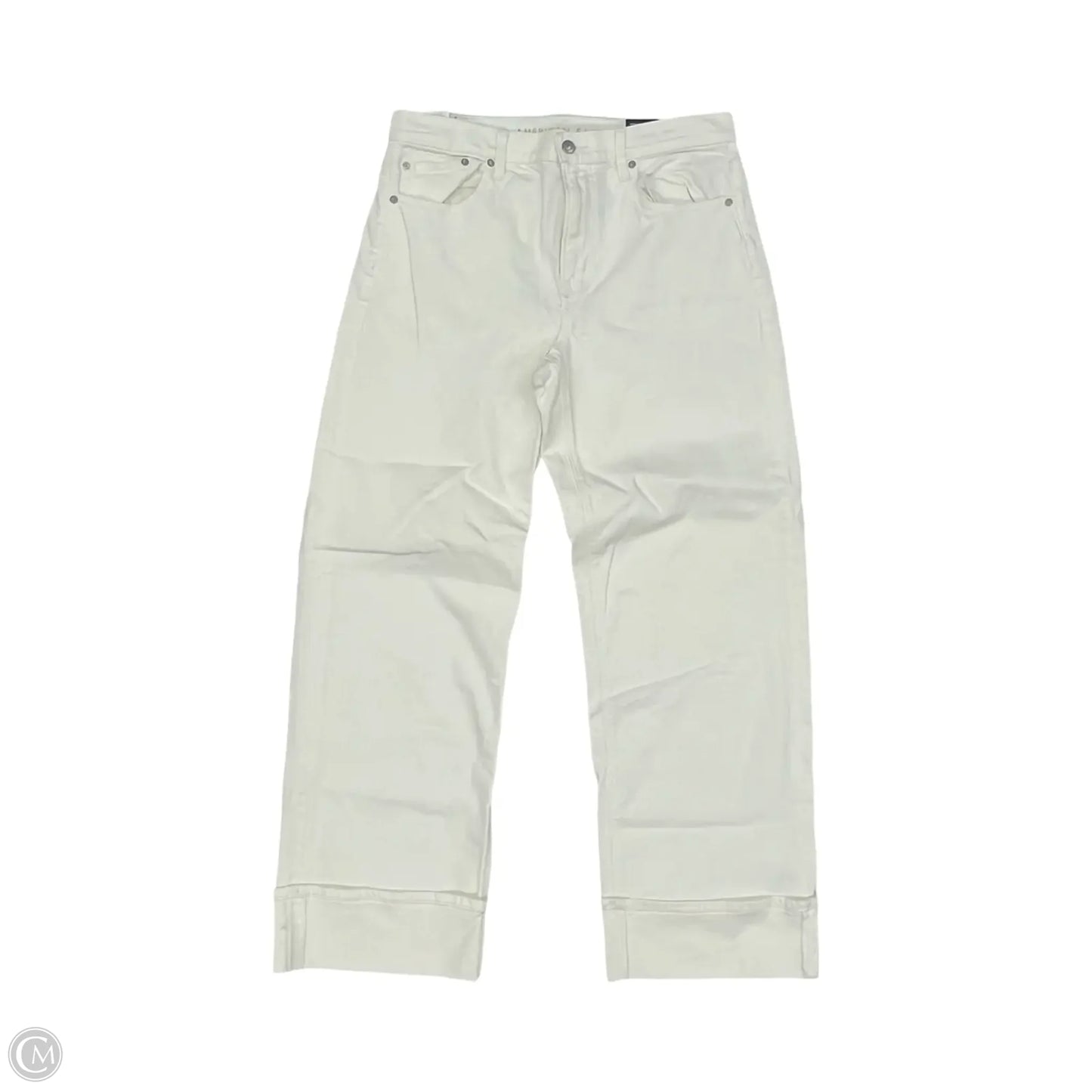 Jeans Wide Leg By American Eagle In White Denim, Size: 12l