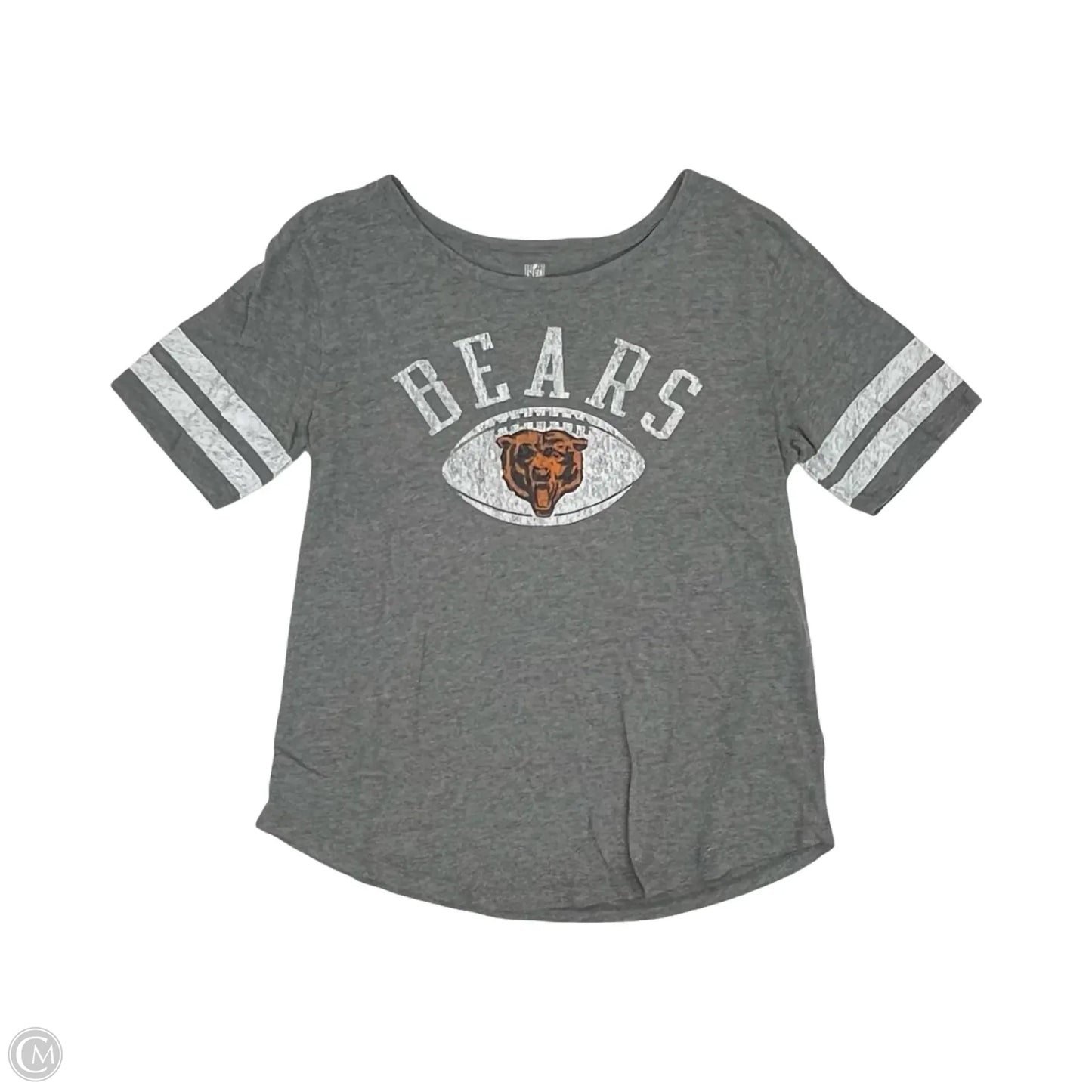 Athletic Top Short Sleeve By Nfl In Grey, Size: M
