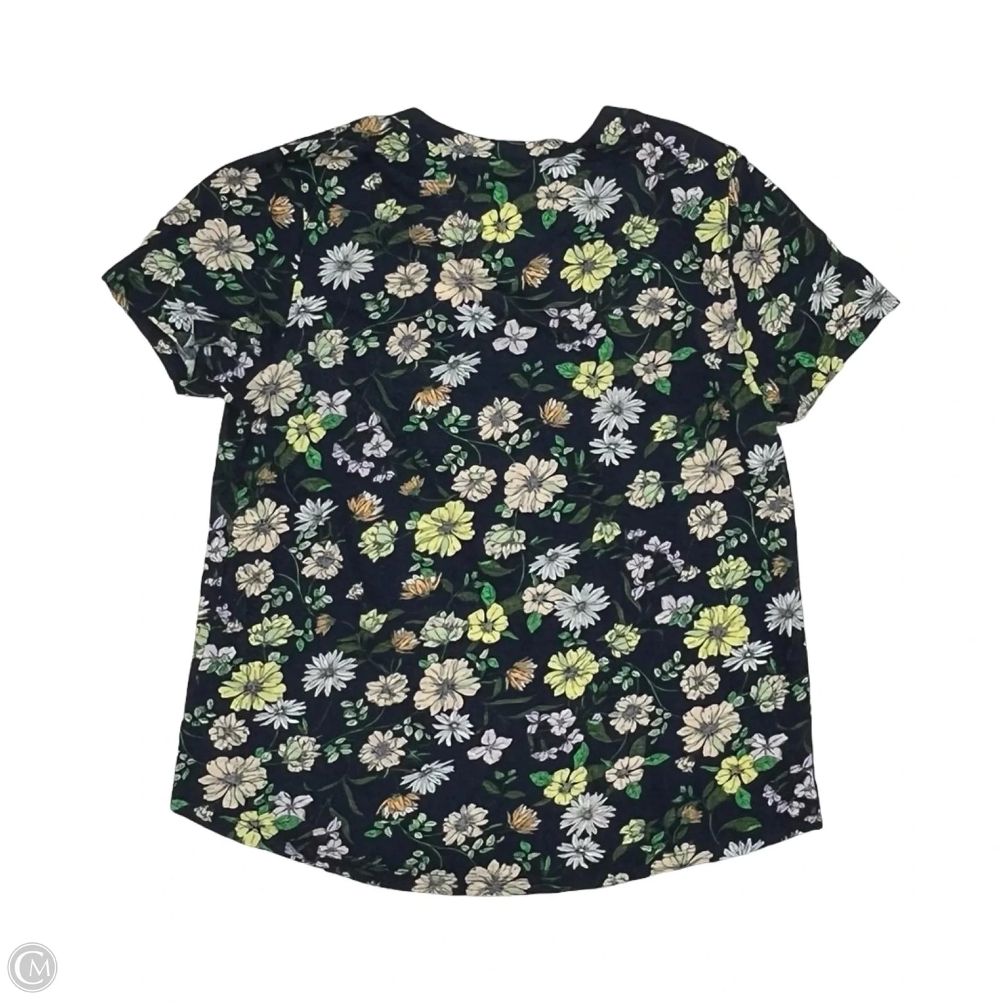 Top Short Sleeve By Loft In Navy, Size: L