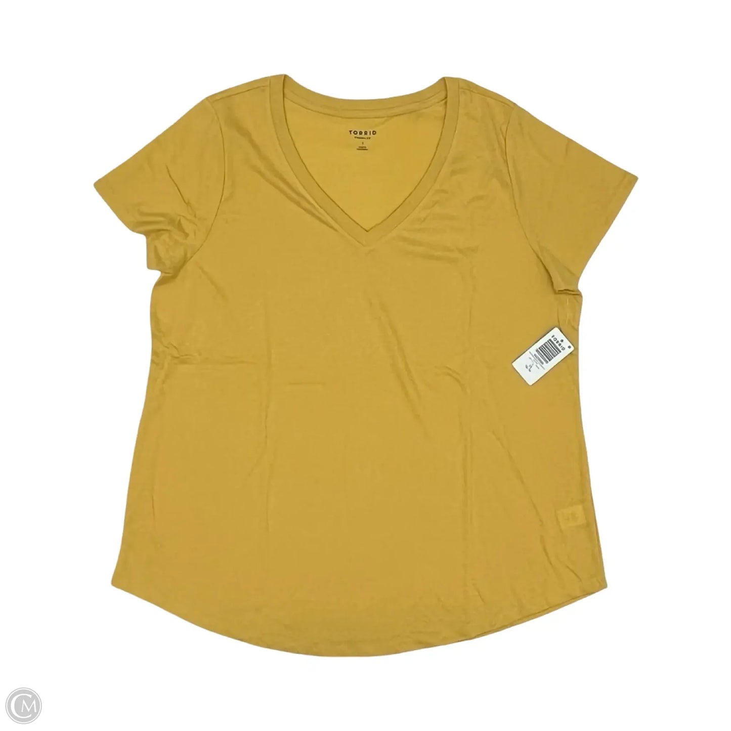 Top Short Sleeve Basic By Torrid In Yellow, Size: 1x