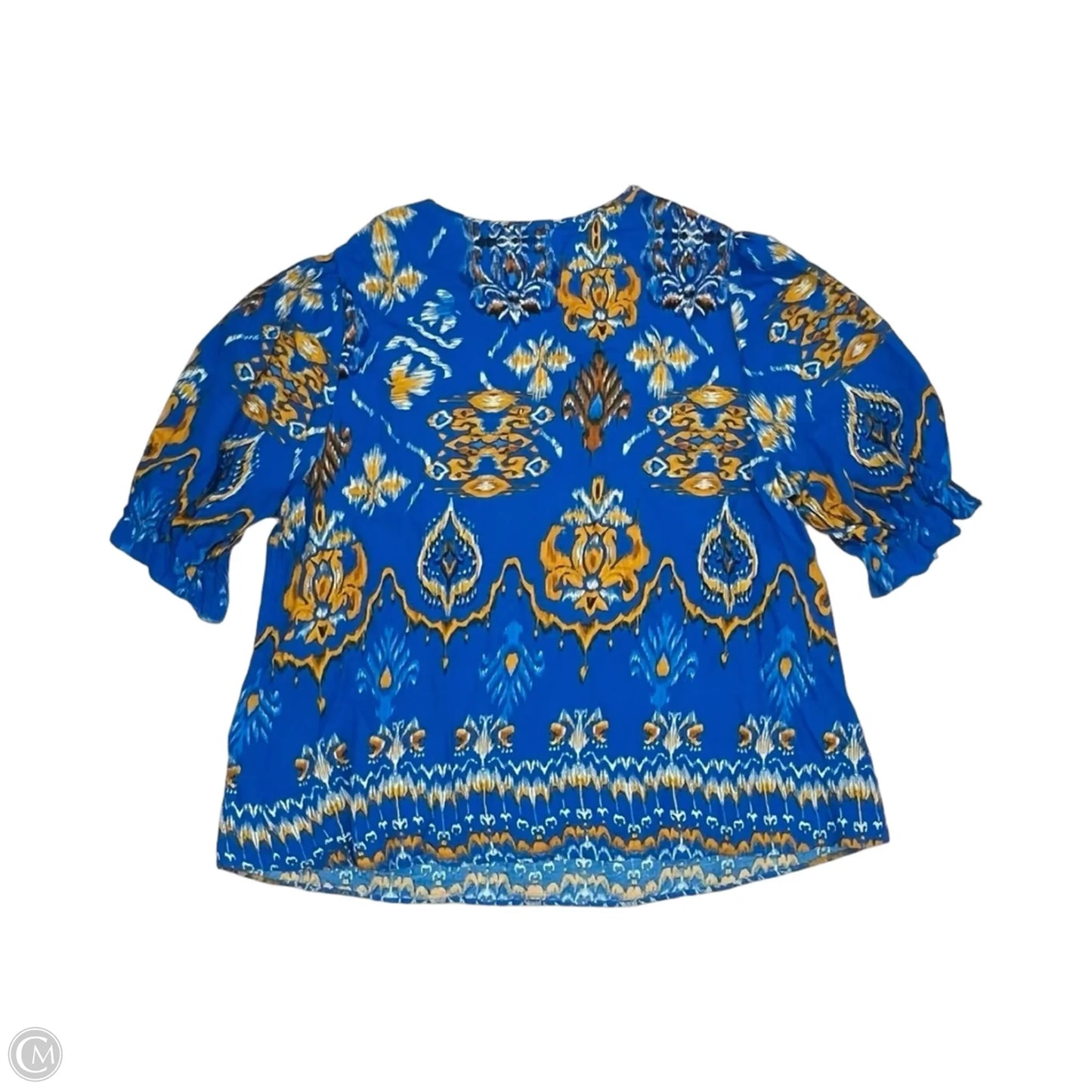 Blouse Short Sleeve By Cato In Blue, Size: 2x