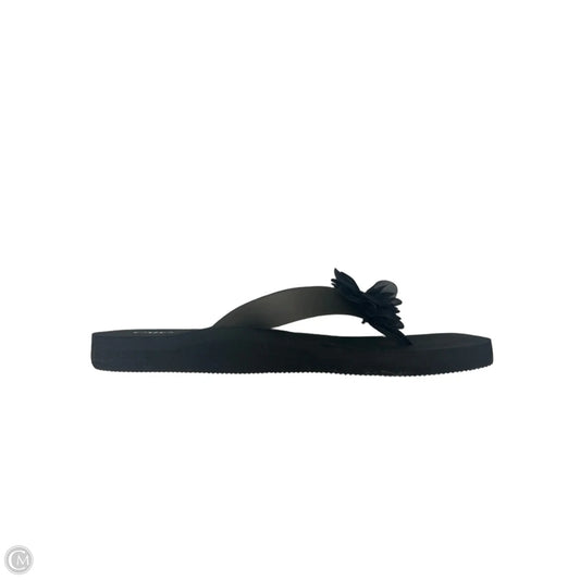 Sandals Flip Flops By Cato In Black, Size: 10