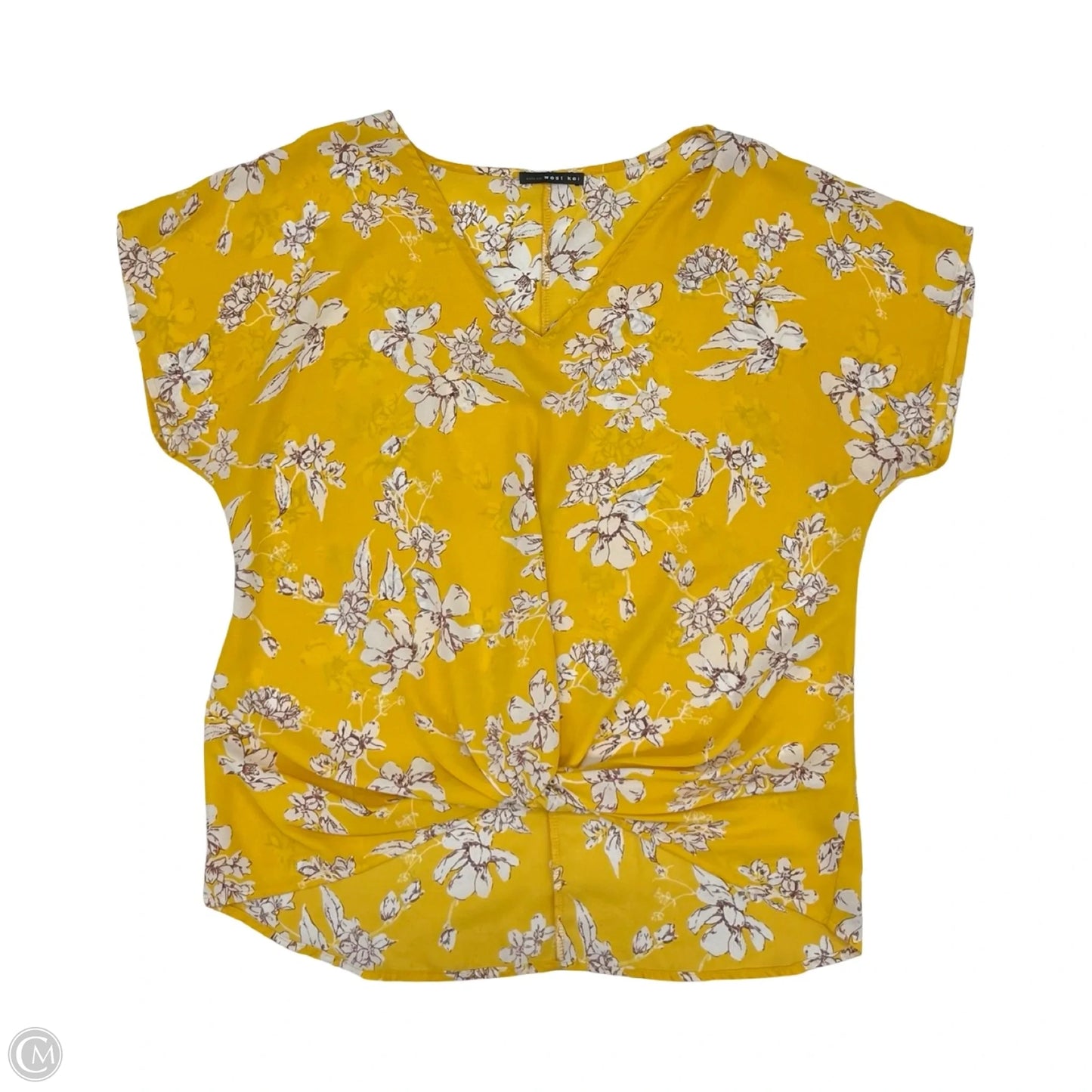 Blouse Short Sleeve By West Kei In Yellow, Size: S