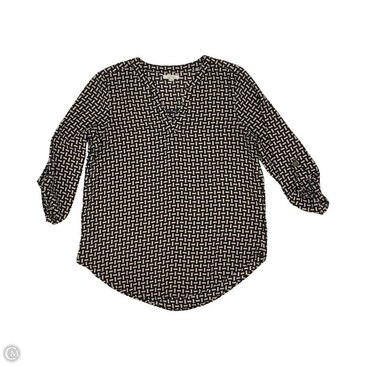Blouse 3/4 Sleeve By Maurices In Black & Cream, Size: S