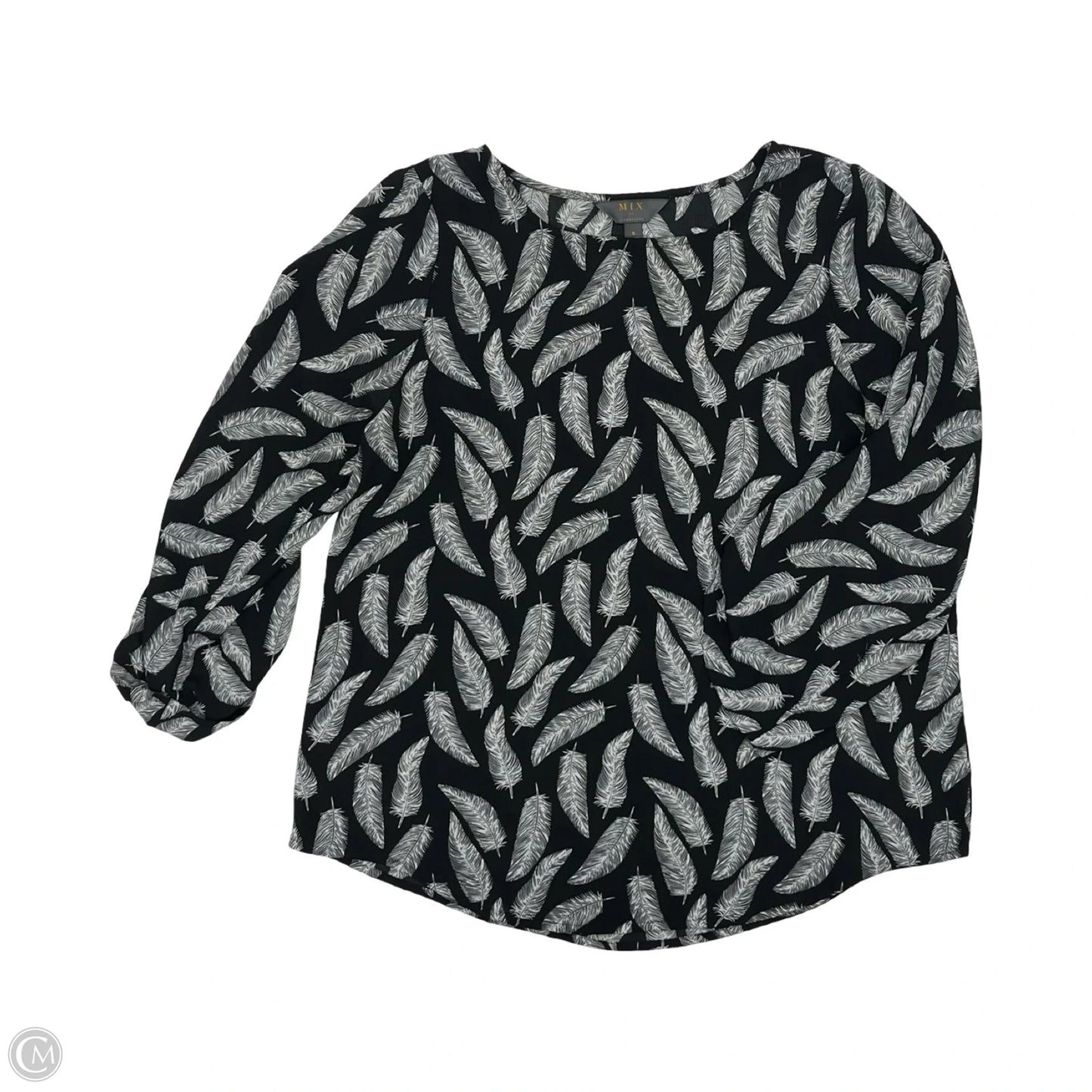Blouse 3/4 Sleeve By 41 Hawthorn In Black & White, Size: S