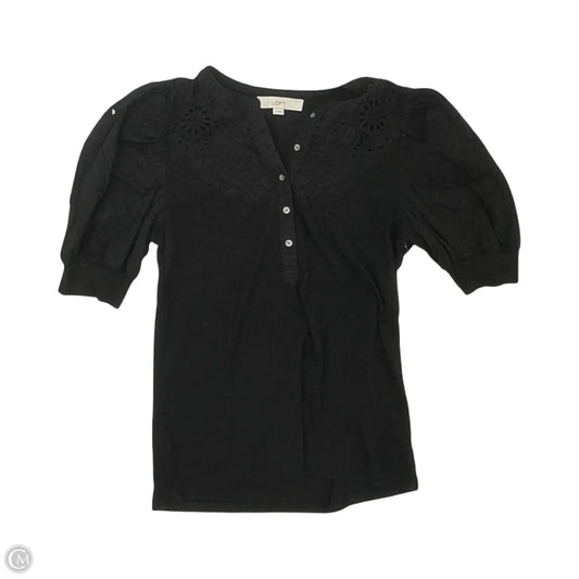 Top Short Sleeve By Loft In Black, Size: M