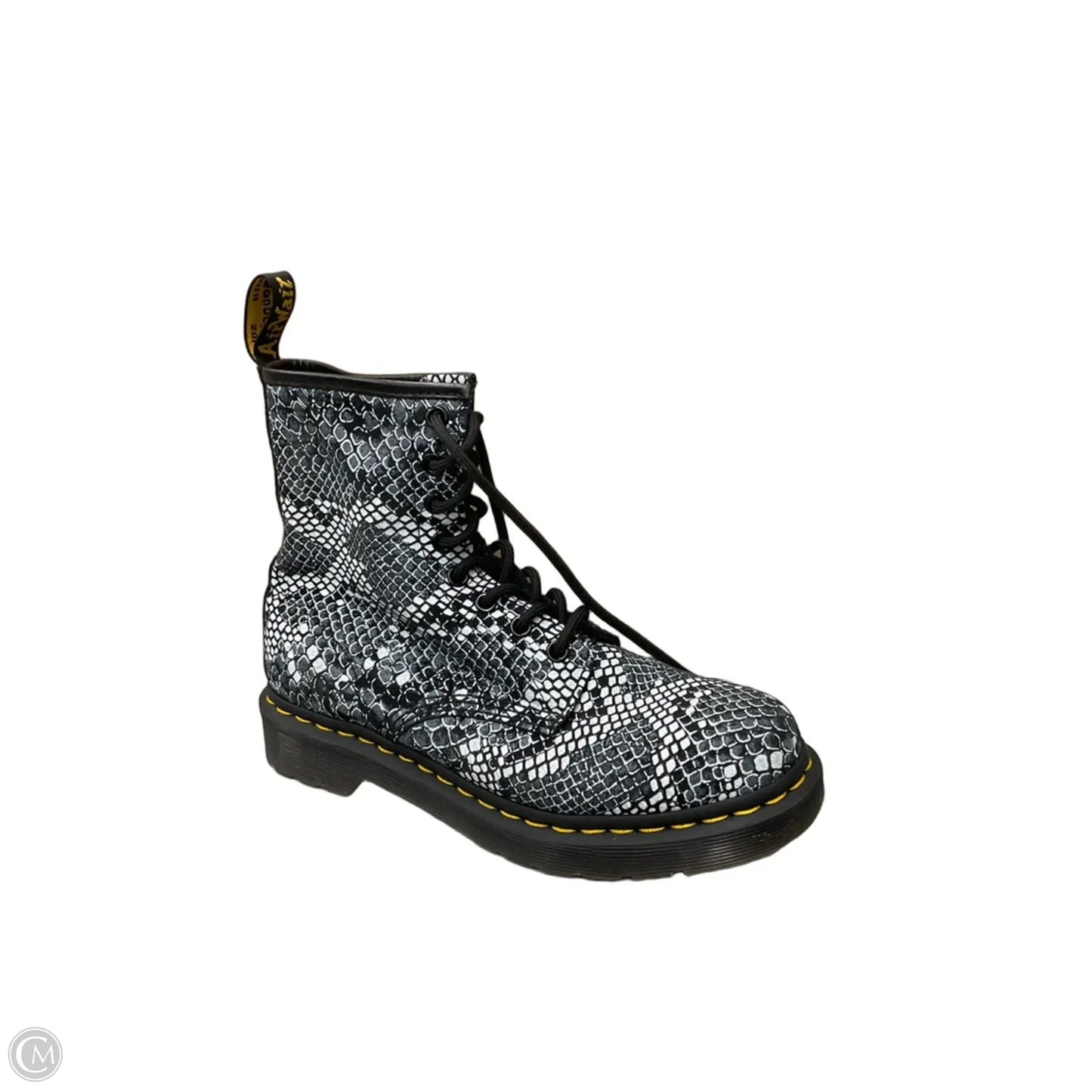 Boots Combat By Dr Martens In Snakeskin Print, Size: 8