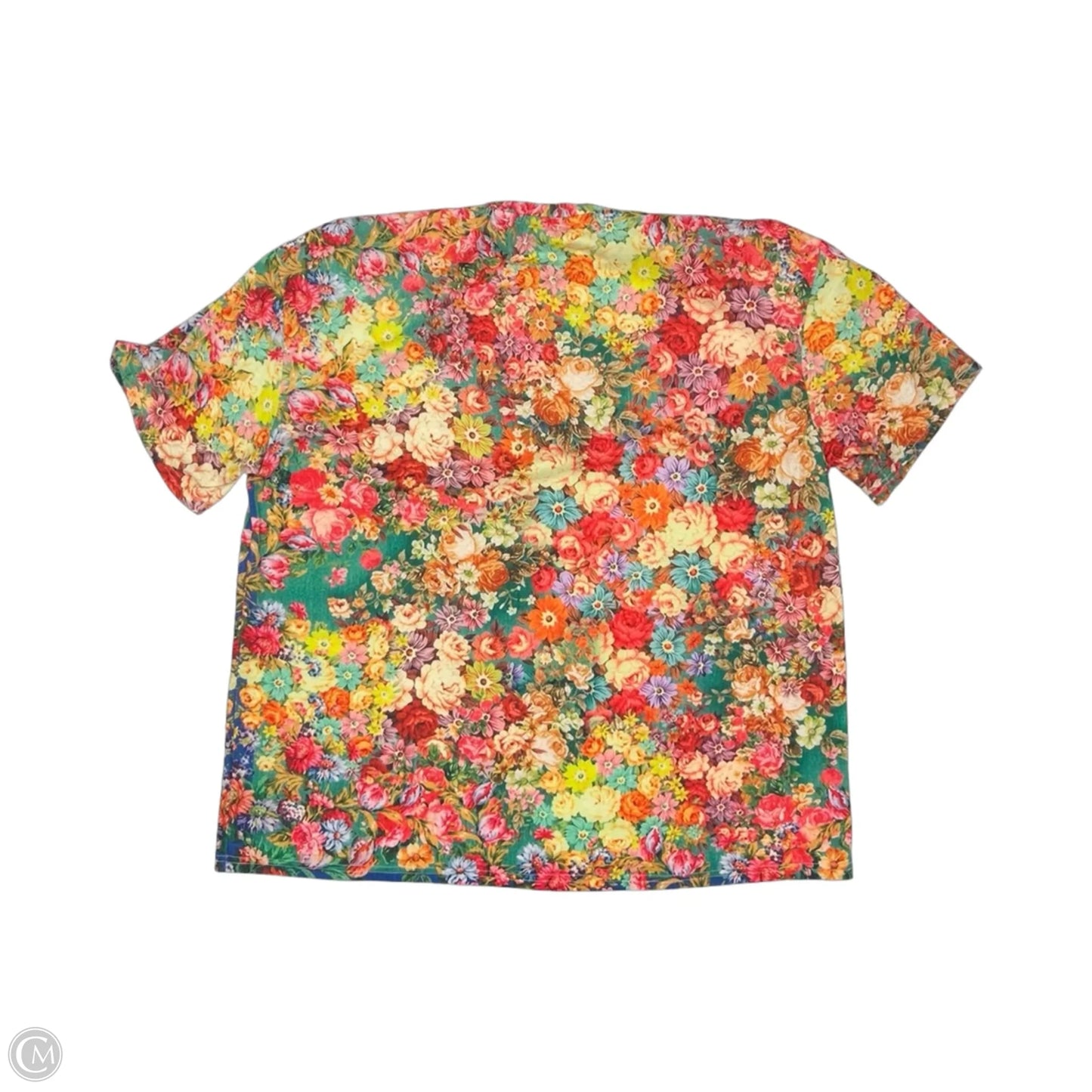 Top Short Sleeve By Shein In Floral Print, Size: 2x