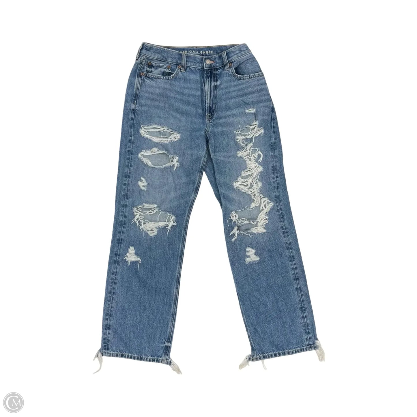 Jeans Boyfriend By American Eagle In Blue Denim, Size: 4