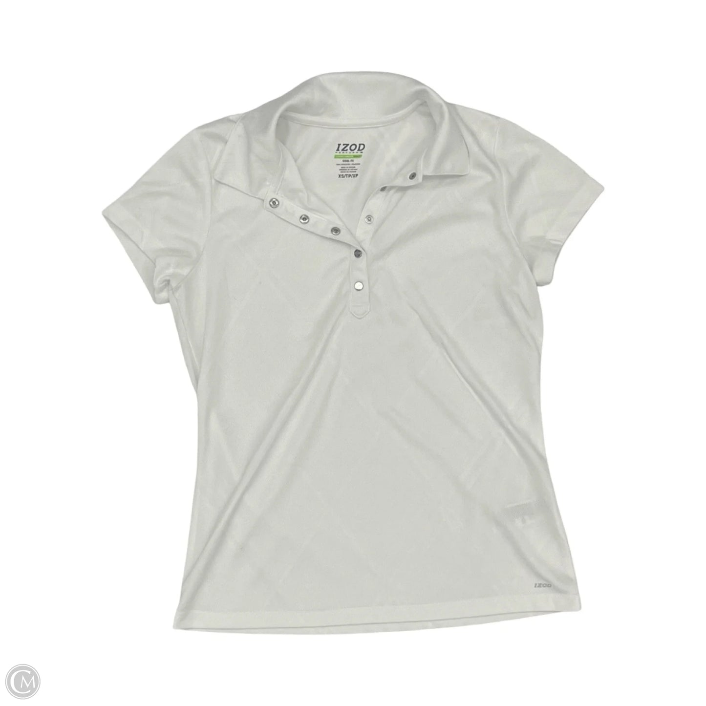 Athletic Top Short Sleeve By Izod In White, Size: Xs