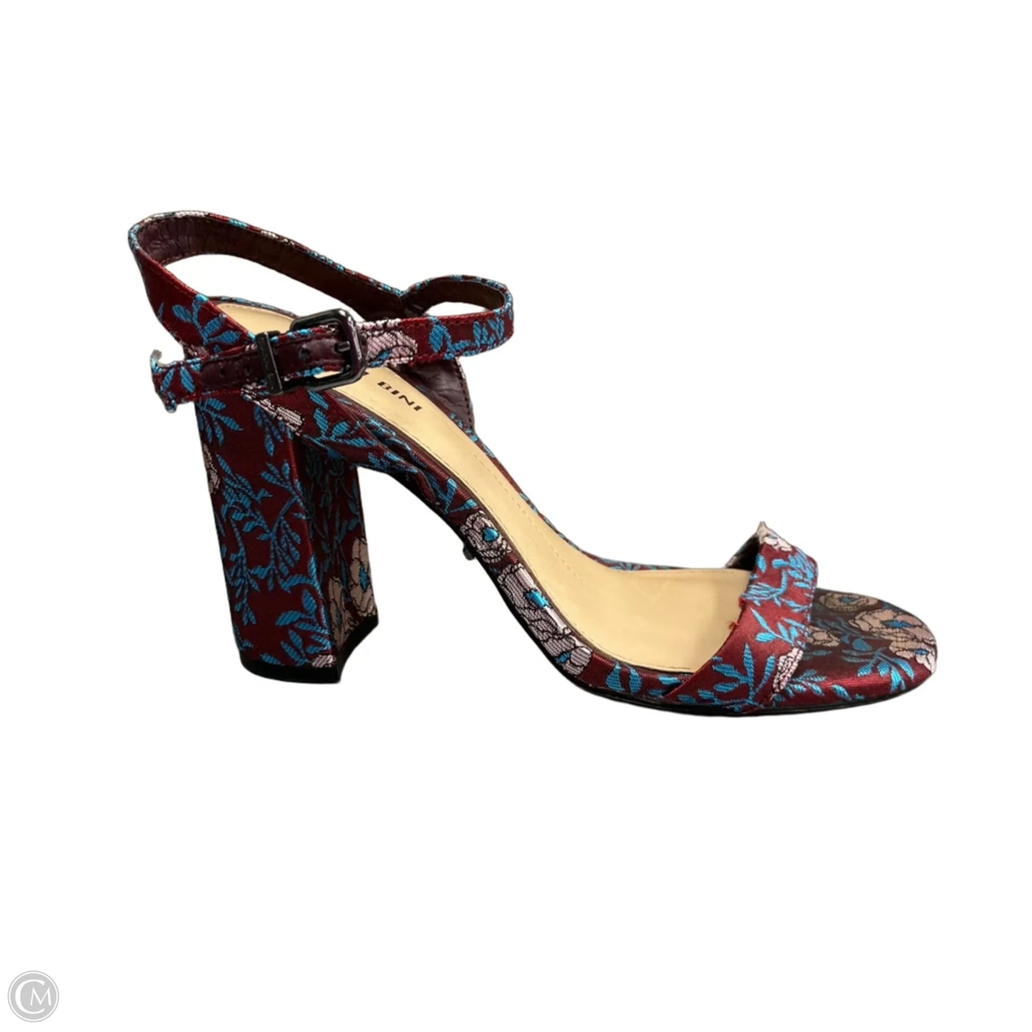 Sandals Heels Block By Gianni Bini In Blue & Red, Size: 8