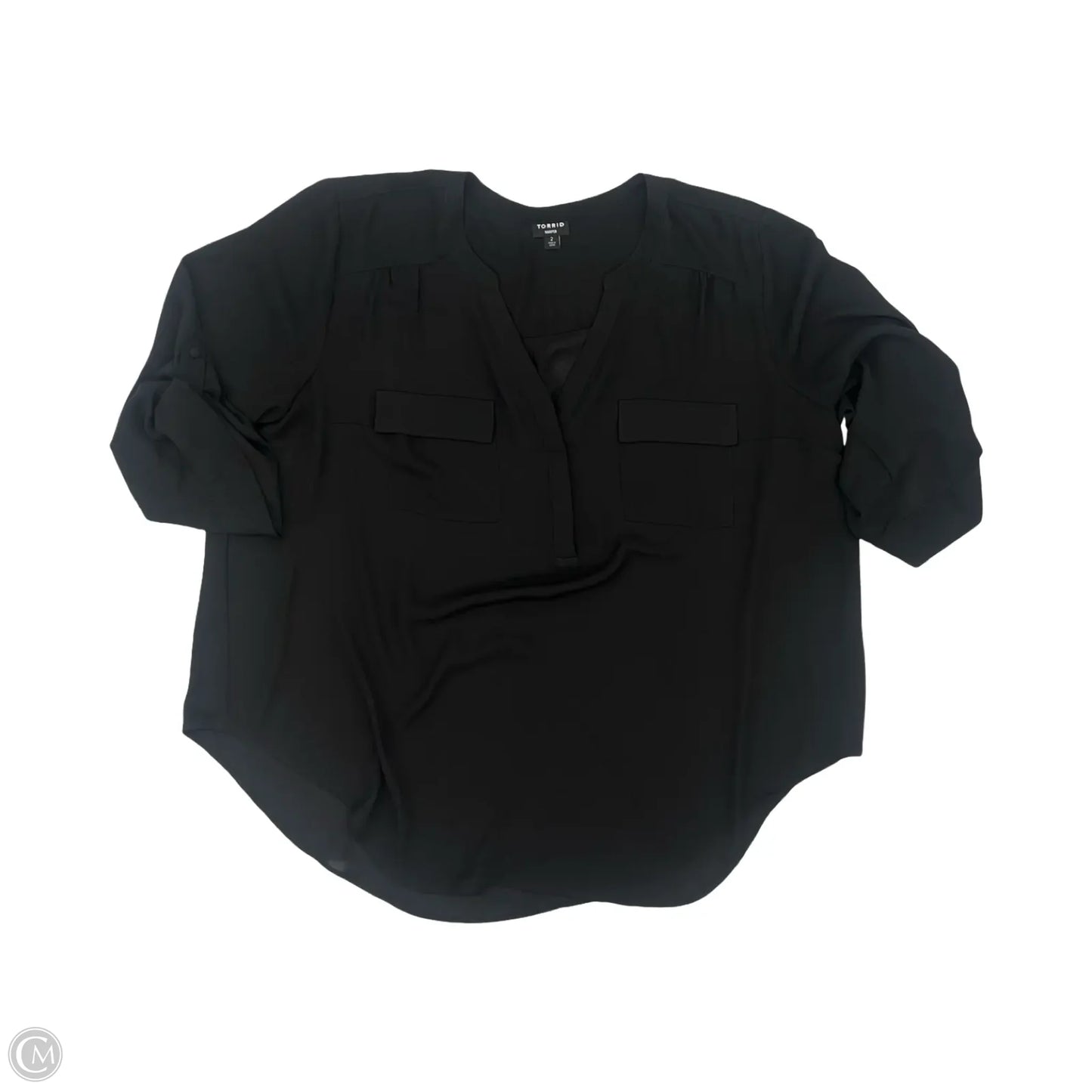 Blouse 3/4 Sleeve By Torrid In Black, Size: 2x
