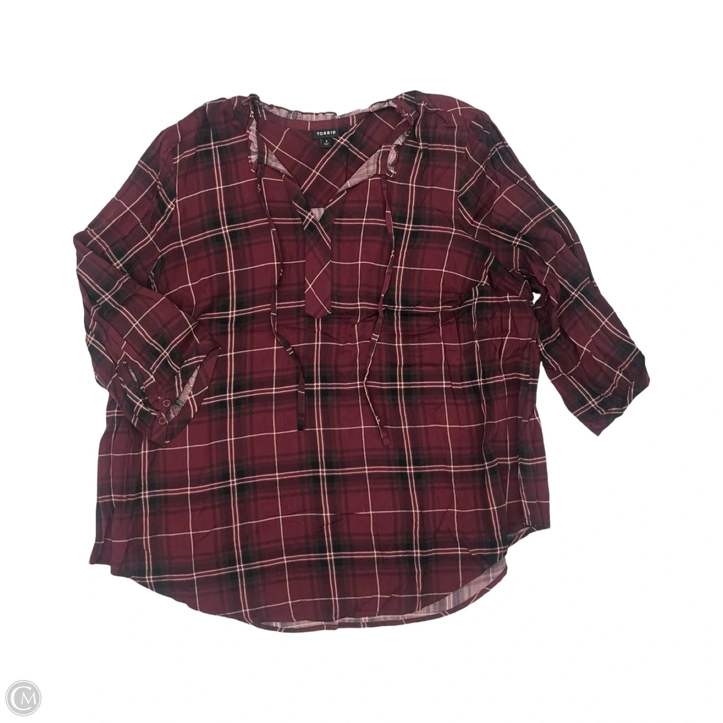 Blouse 3/4 Sleeve By Torrid In Maroon, Size: 3x