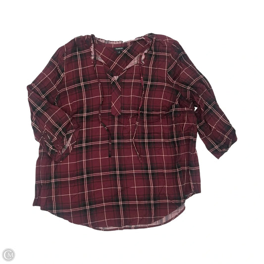 Blouse 3/4 Sleeve By Torrid In Maroon, Size: 3x