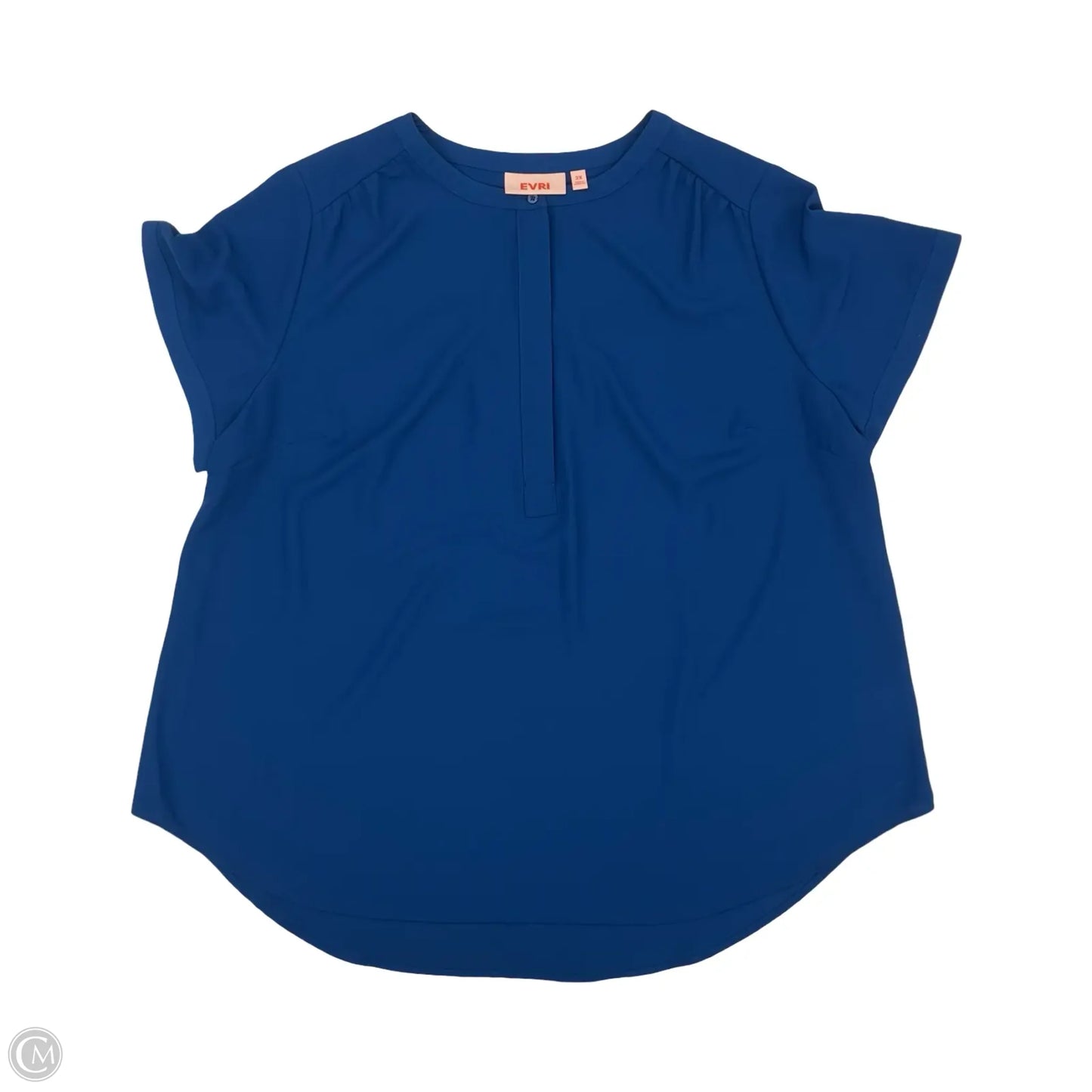 Blouse Short Sleeve By Evri In Blue, Size: 2x