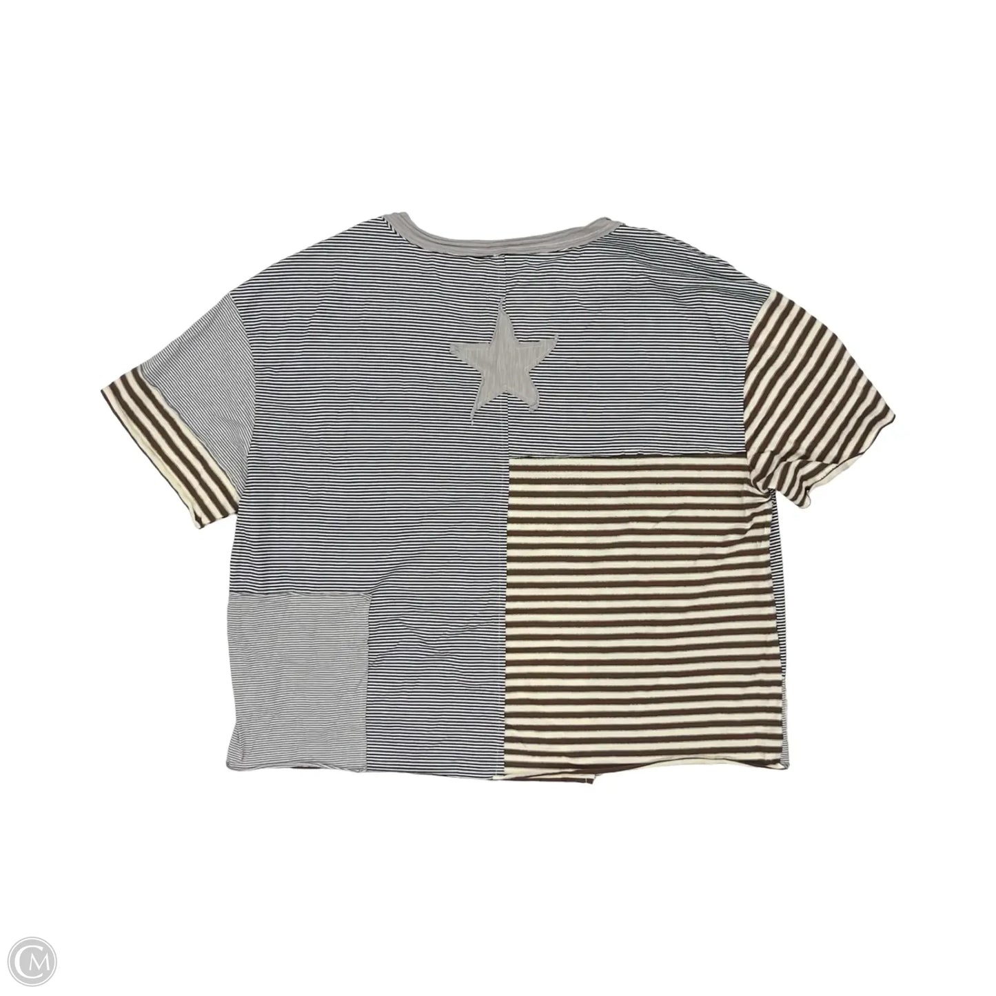 Top Short Sleeve By Shein In Striped Pattern, Size: 2x