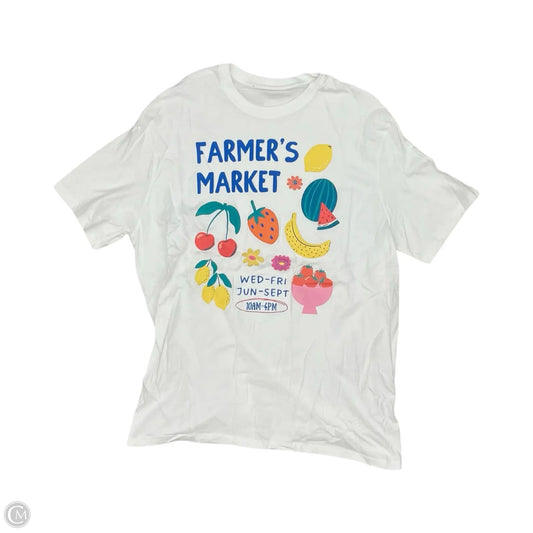 Top Short Sleeve By Clothes Mentor In White, Size: Xxl