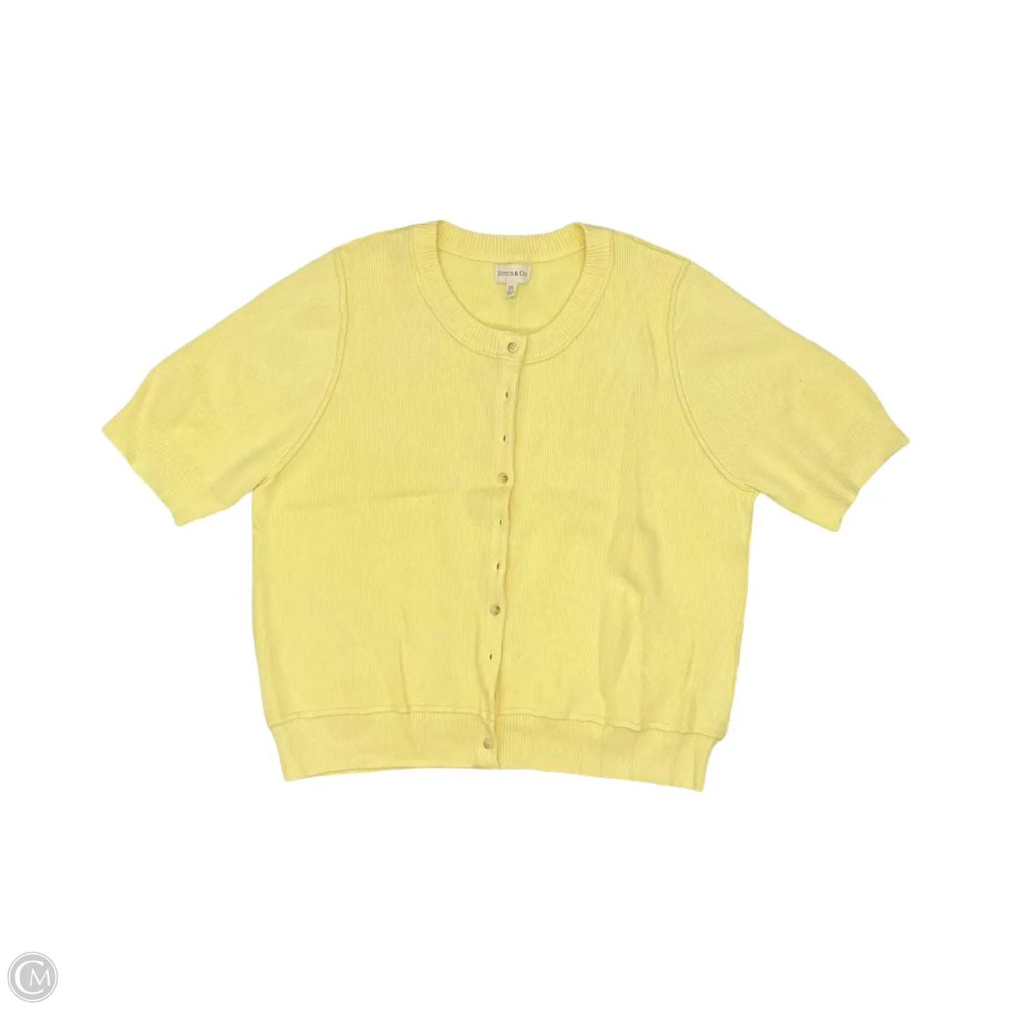 Sweater Cardigan By Clothes Mentor In Yellow, Size: 2x