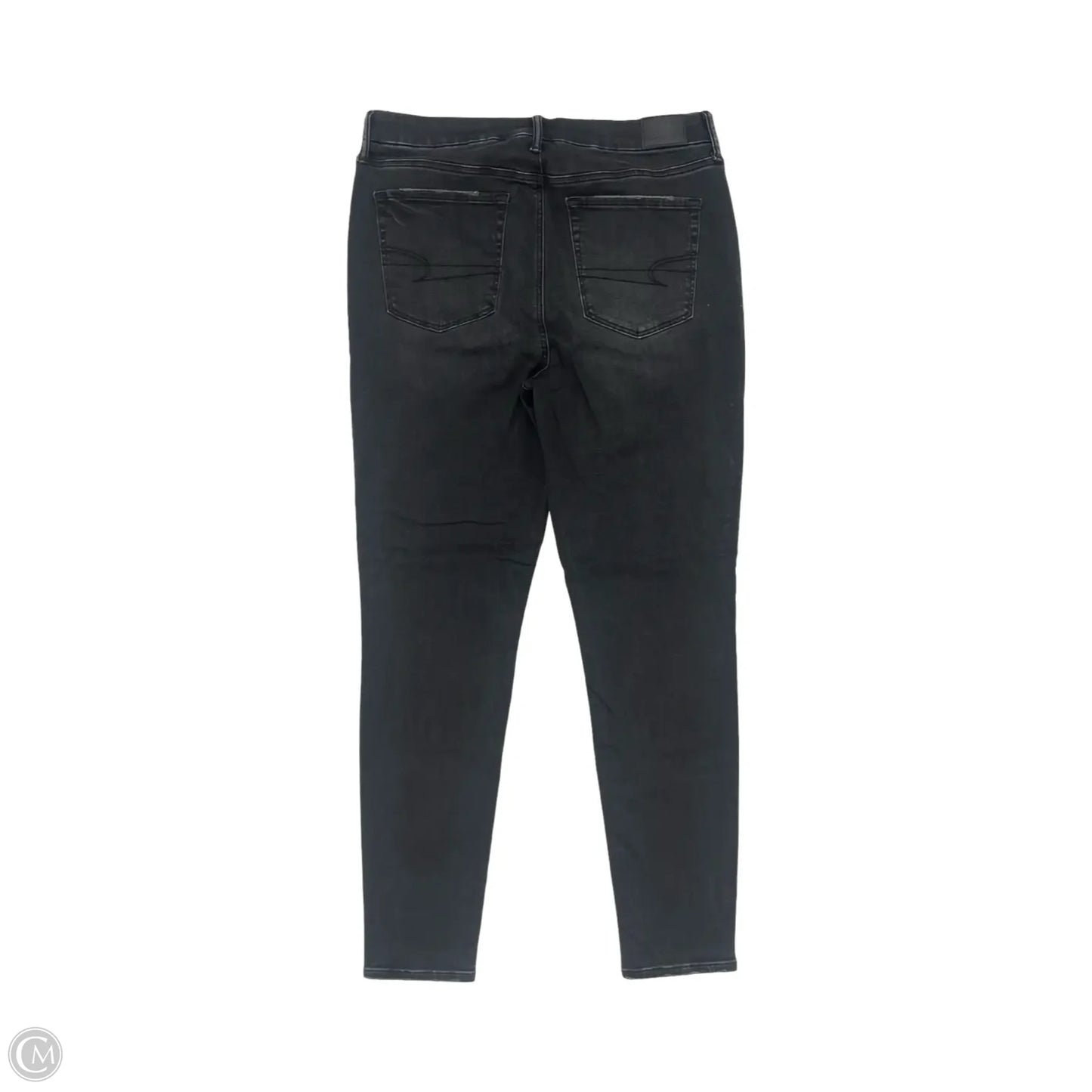 Jeans Skinny By American Eagle In Black Denim, Size: 14