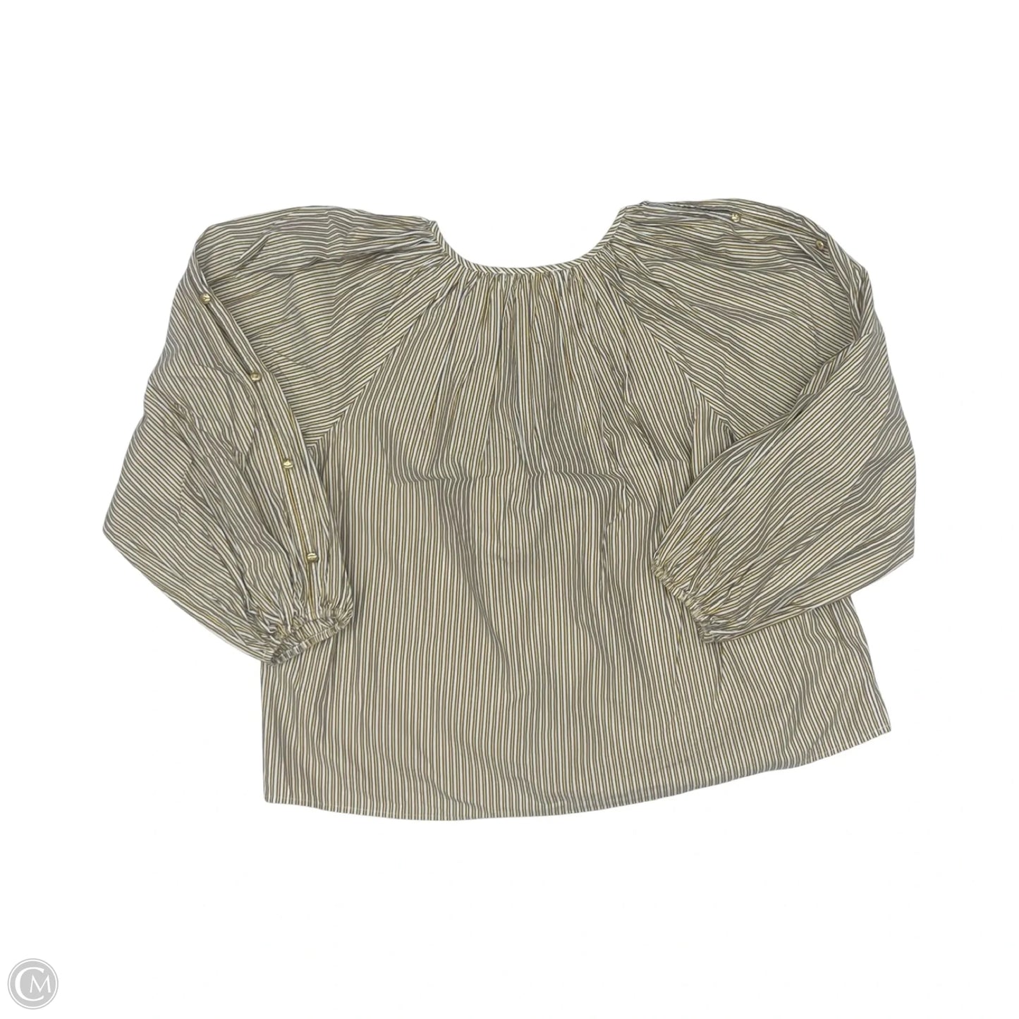Blouse Long Sleeve By Loft In Gold, Size: M