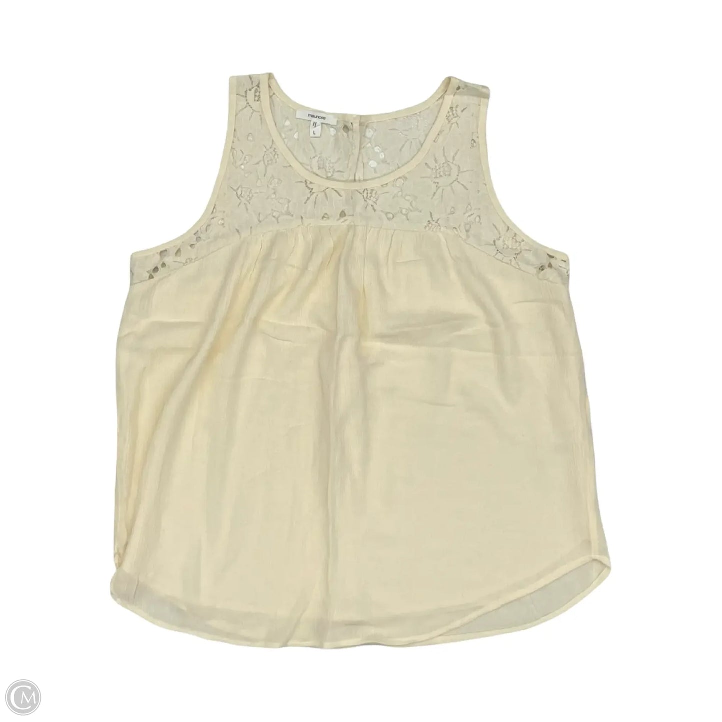 Blouse Sleeveless By Maurices In Cream, Size: L