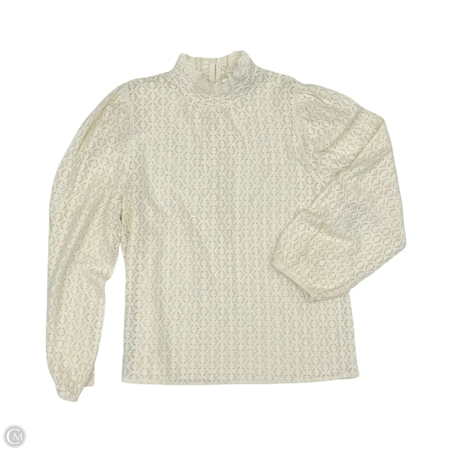 Blouse Long Sleeve By Loft In Cream, Size: L