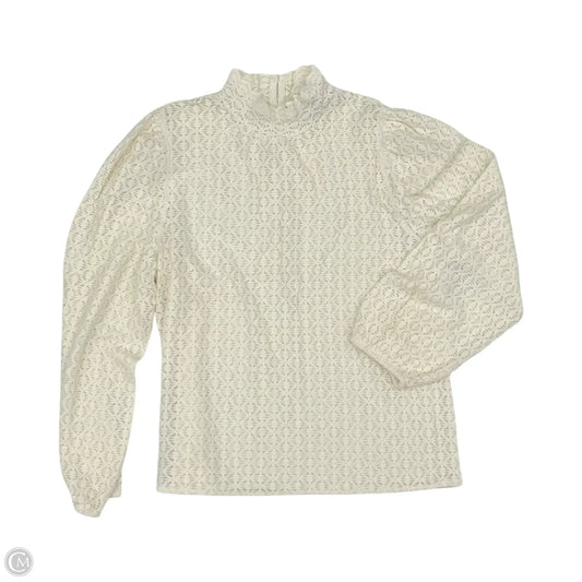 Blouse Long Sleeve By Loft In Cream, Size: L